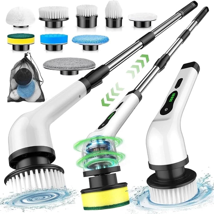 9-in-1 Electric Spin Scrubber – Cordless Retractable Cleaning Brush, IPX6 Waterproof