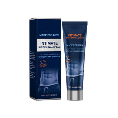Hair Removal Cream for Men – Safe Manscaping Cream | 4-Min Fast Action, Soothing Seaweed Formula, 100g
