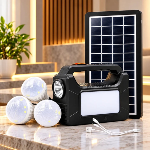 Solar Mini Inverter Emergency Light Kit with 3 Bulbs