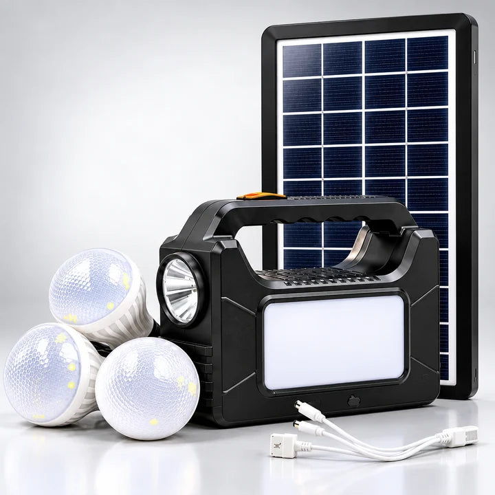 Solar Mini Inverter Emergency Light Kit with 3 Bulbs