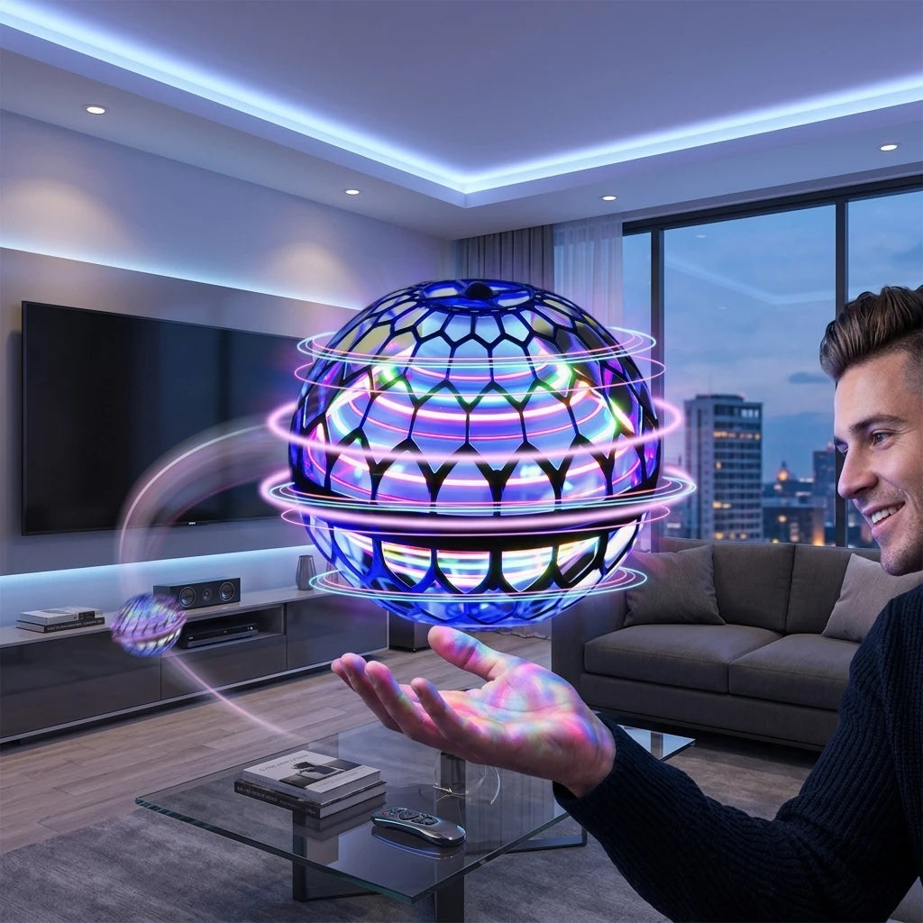 Flying Spinner Ball – LED Light Up Boomerang Orb Toy | Shockproof, Auto Return Hover