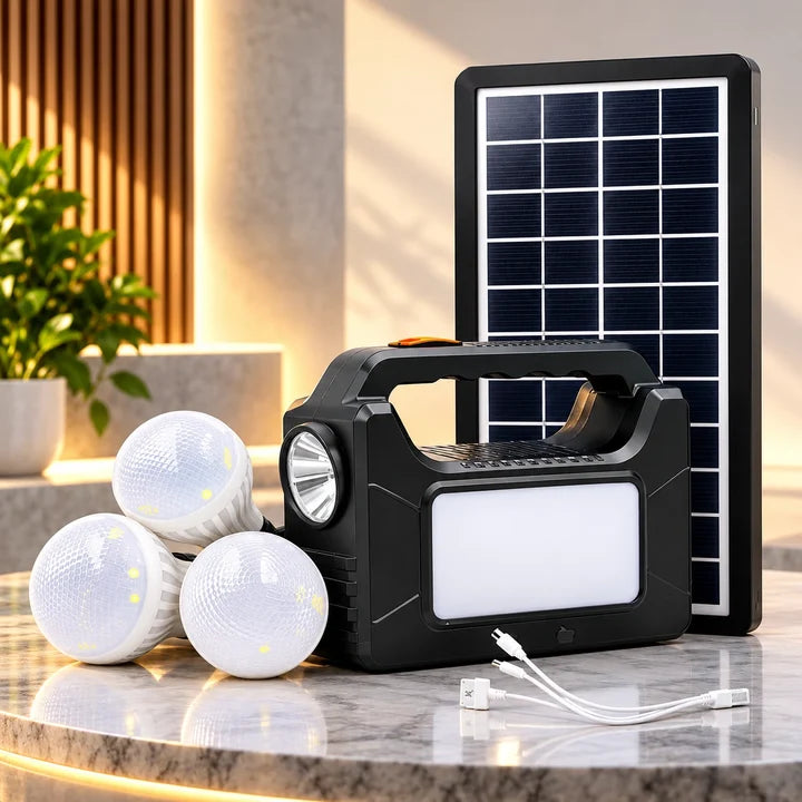 Solar Mini Inverter Emergency Light Kit with 3 Bulbs