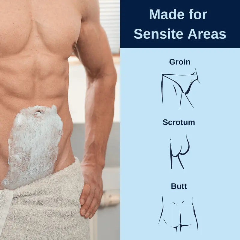 Hair Removal Cream for Men – Safe Manscaping Cream | 4-Min Fast Action, Soothing Seaweed Formula, 100g