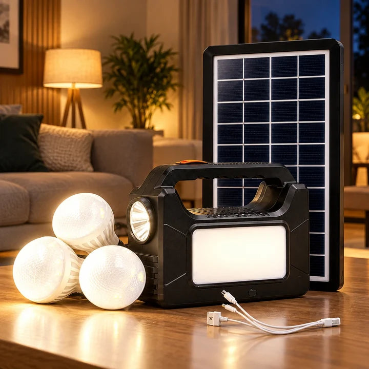 Solar Mini Inverter Emergency Light Kit with 3 Bulbs