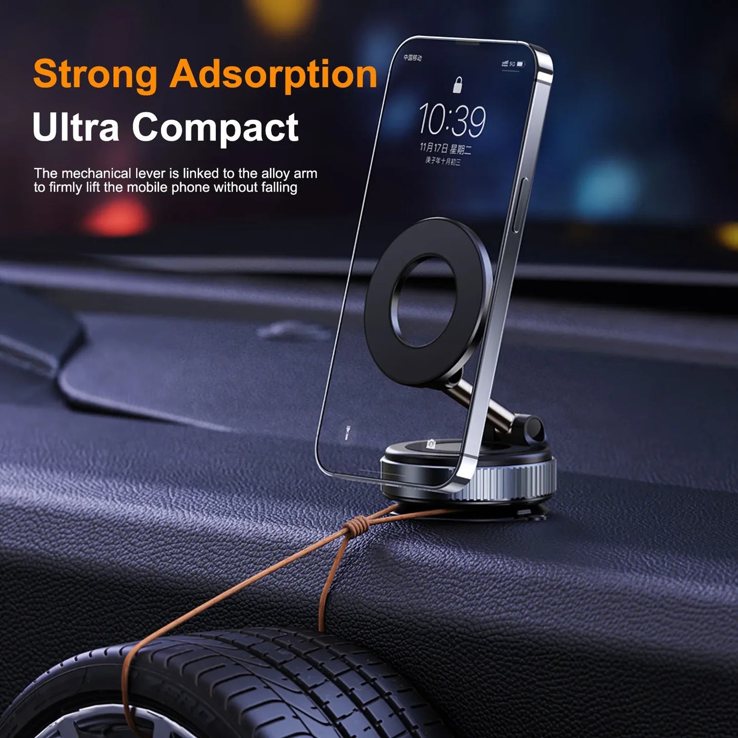 OrbitMount – 360° Magnetic Car Phone Holder