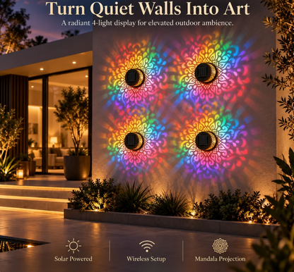 Solar Mandala Wall Light Outdoor Garden Decor