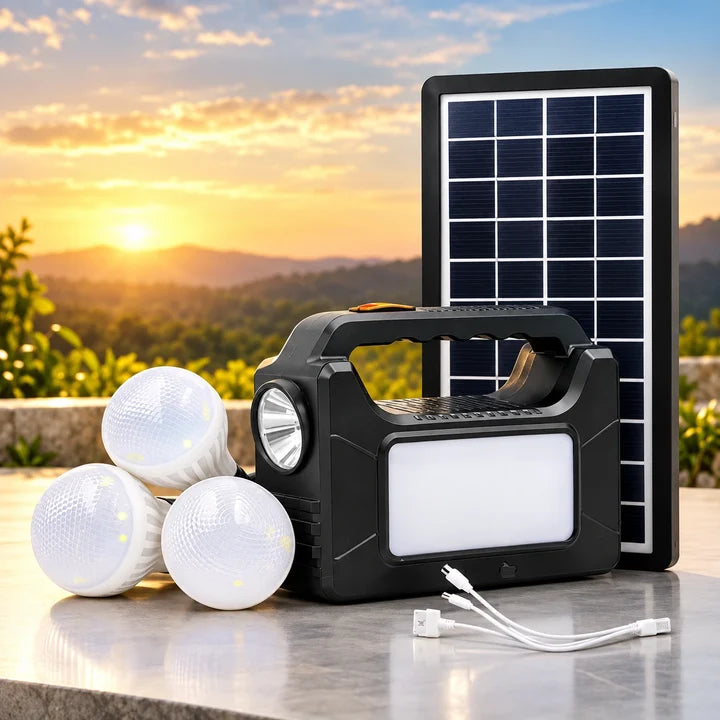 Solar Mini Inverter Emergency Light Kit with 3 Bulbs