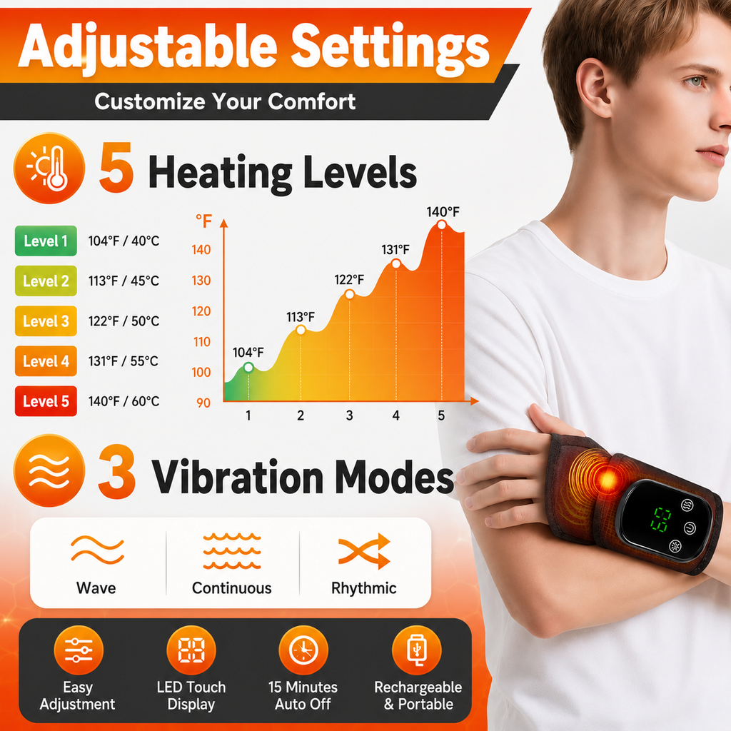 4-in-1 Electric Heating Wrist Massager