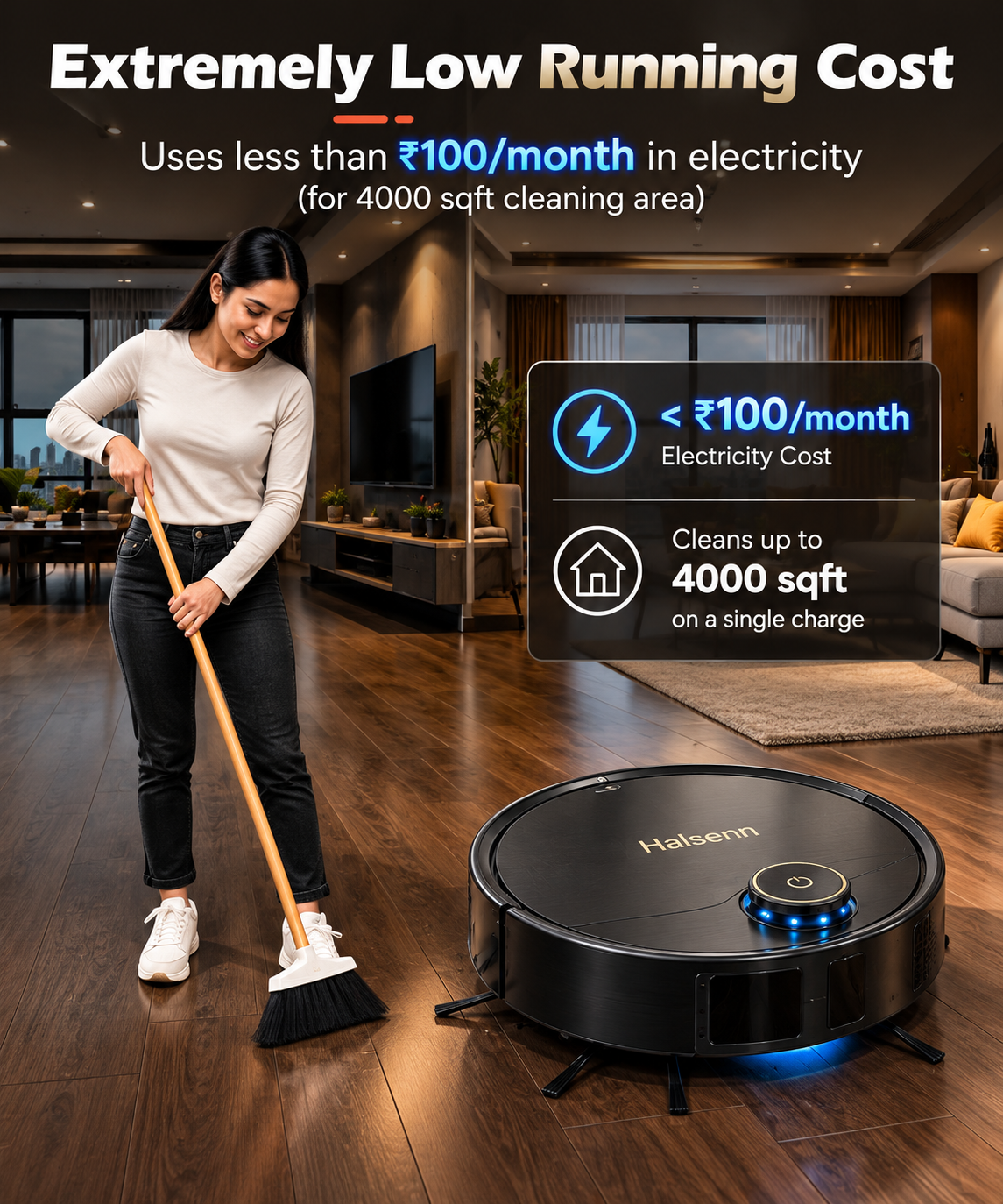 3-in-1 Robo X500 | Smart Sweeping, Vacuuming & Mopping Floor Cleaner