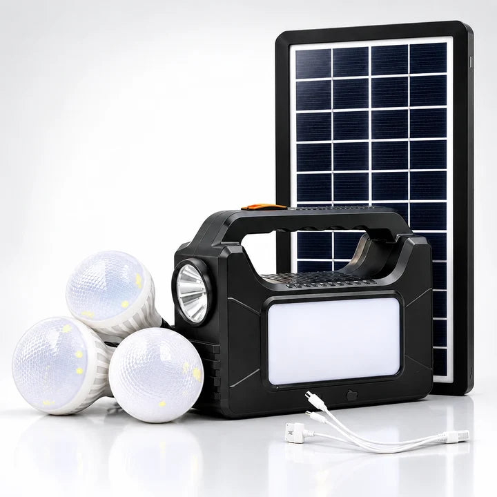 Solar Mini Inverter Emergency Light Kit with 3 Bulbs