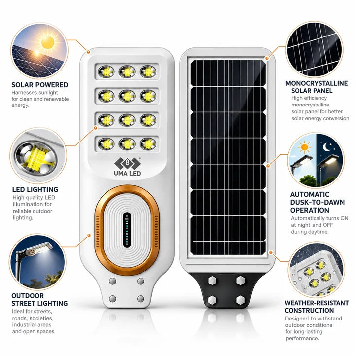 400W Solar Street Light | All-in-One Solar LED Street Light with Lithium Battery