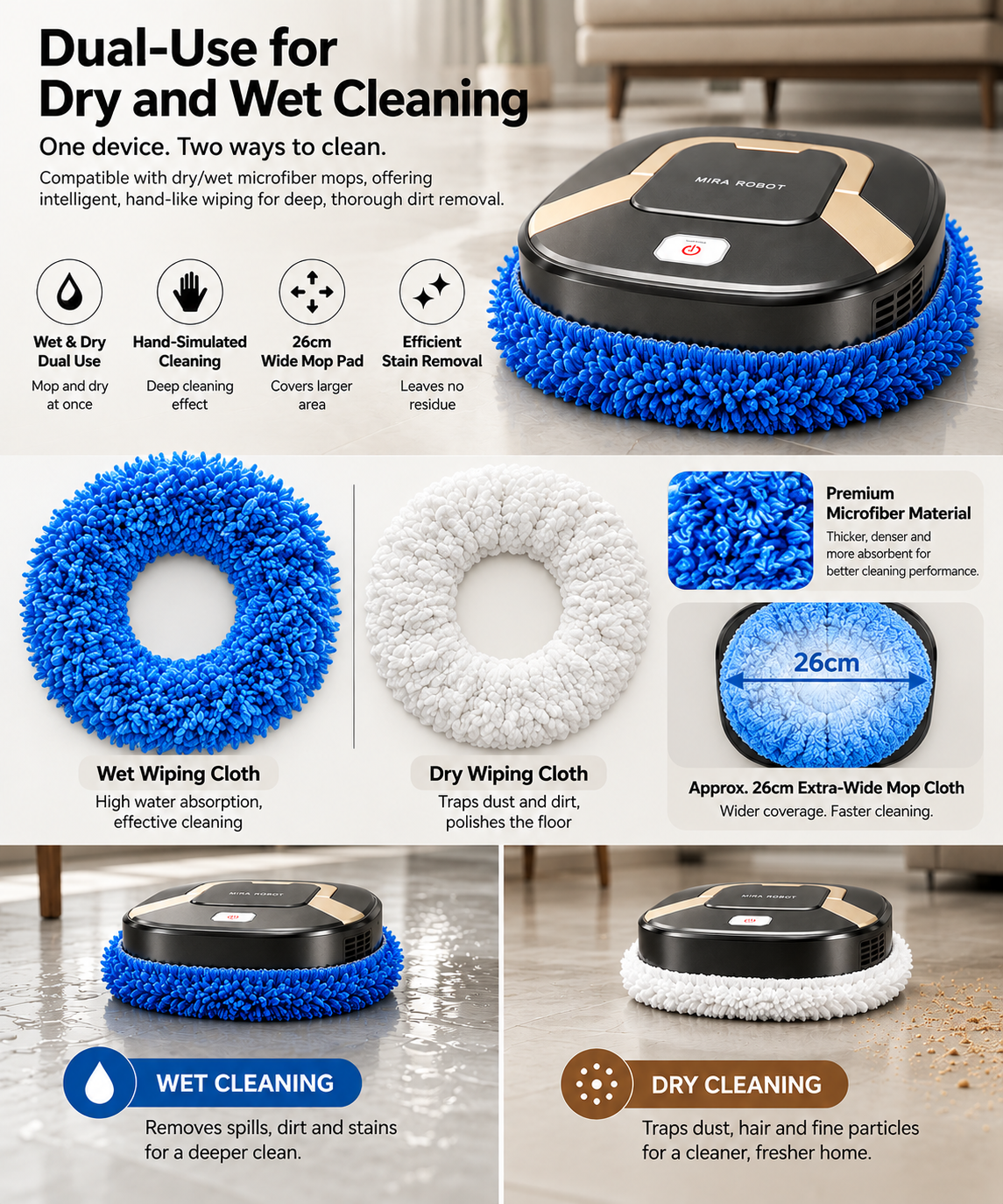 ROBO X500- 3 in 1 Robot Vacuum Cleaner