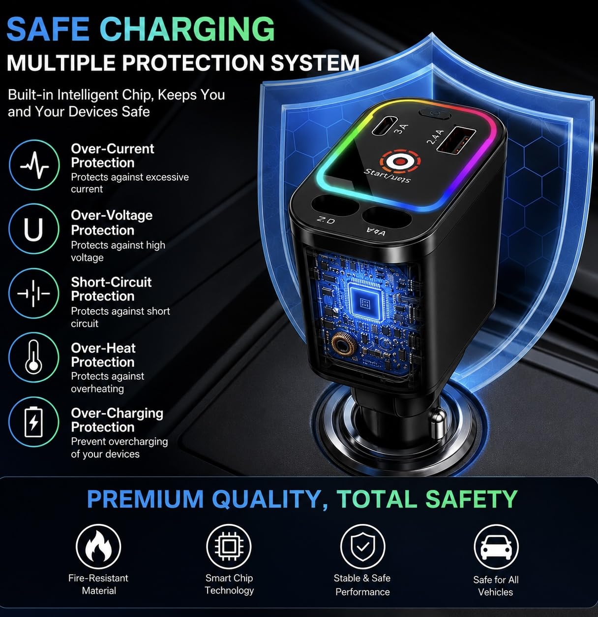 DriveGlow™ 4-in-1 Starlight Car Charger