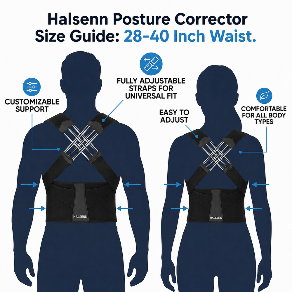 Posture Corrector Belt – Adjustable Back Support Brace