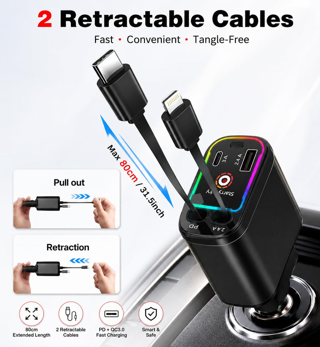 DriveGlow™ 4-in-1 Starlight Car Charger