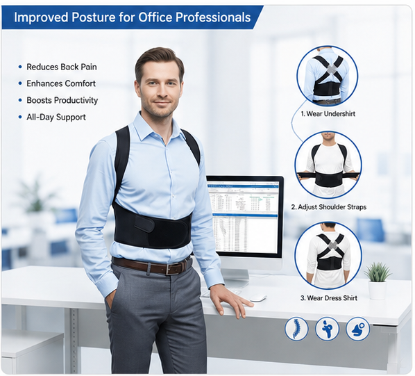 Posture Corrector Belt – Adjustable Back Support Brace