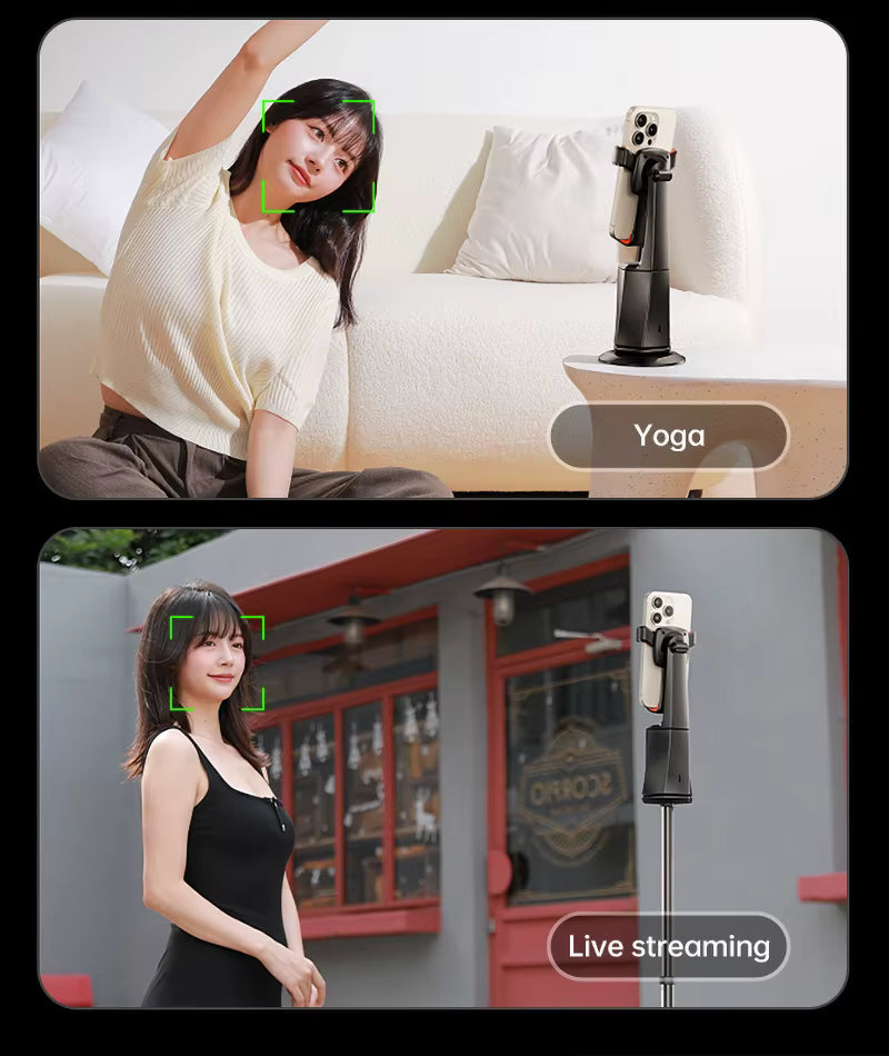 Lumi X360™ – Smart 360 AI Face & Body Tracking Gimbal with LED Lights