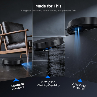 Smart Robot Vacuum & Mop – 5000 Pa Suction, Laser Navigation, App & Alexa Control