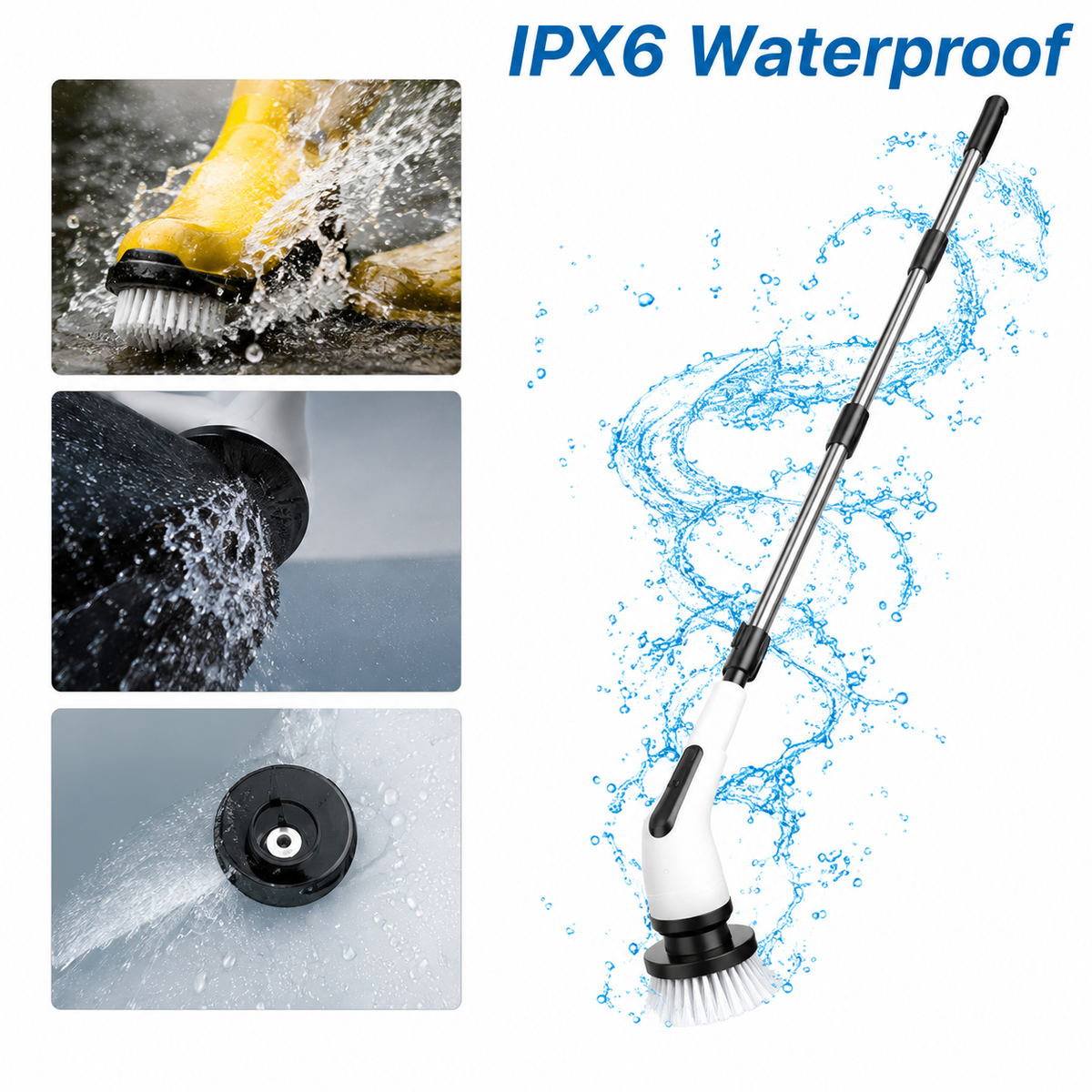 9-in-1 Electric Spin Scrubber – Cordless Retractable Cleaning Brush, IPX6 Waterproof