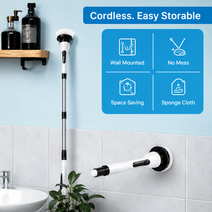 9-in-1 Electric Spin Scrubber – Cordless Retractable Cleaning Brush, IPX6 Waterproof