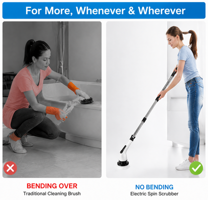 9-in-1 Electric Spin Scrubber – Cordless Retractable Cleaning Brush, IPX6 Waterproof