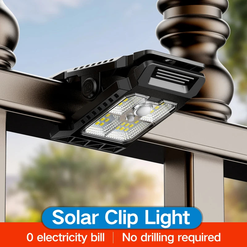Solar Clip-On Outdoor Light With Motion Sensor Modes