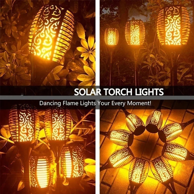 Solar Flame Torch Light 96 LED Outdoor IP65 Waterproof