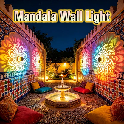Solar Mandala Sunflower Wall Light Outdoor Garden Decor