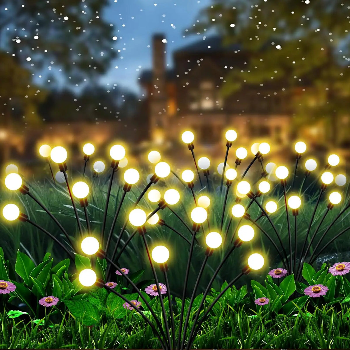 Warm Emitting Color Solar Firefly Garden String Lights – 10 LED IP65 Outdoor