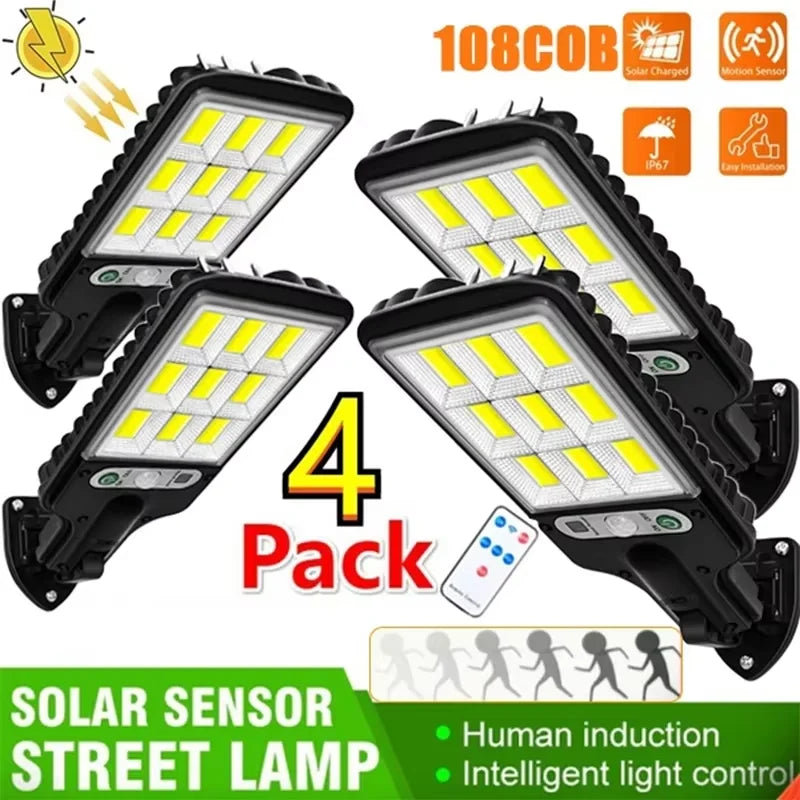 Solar Motion Sensor Street Light 3 Modes IP65 Waterproof
