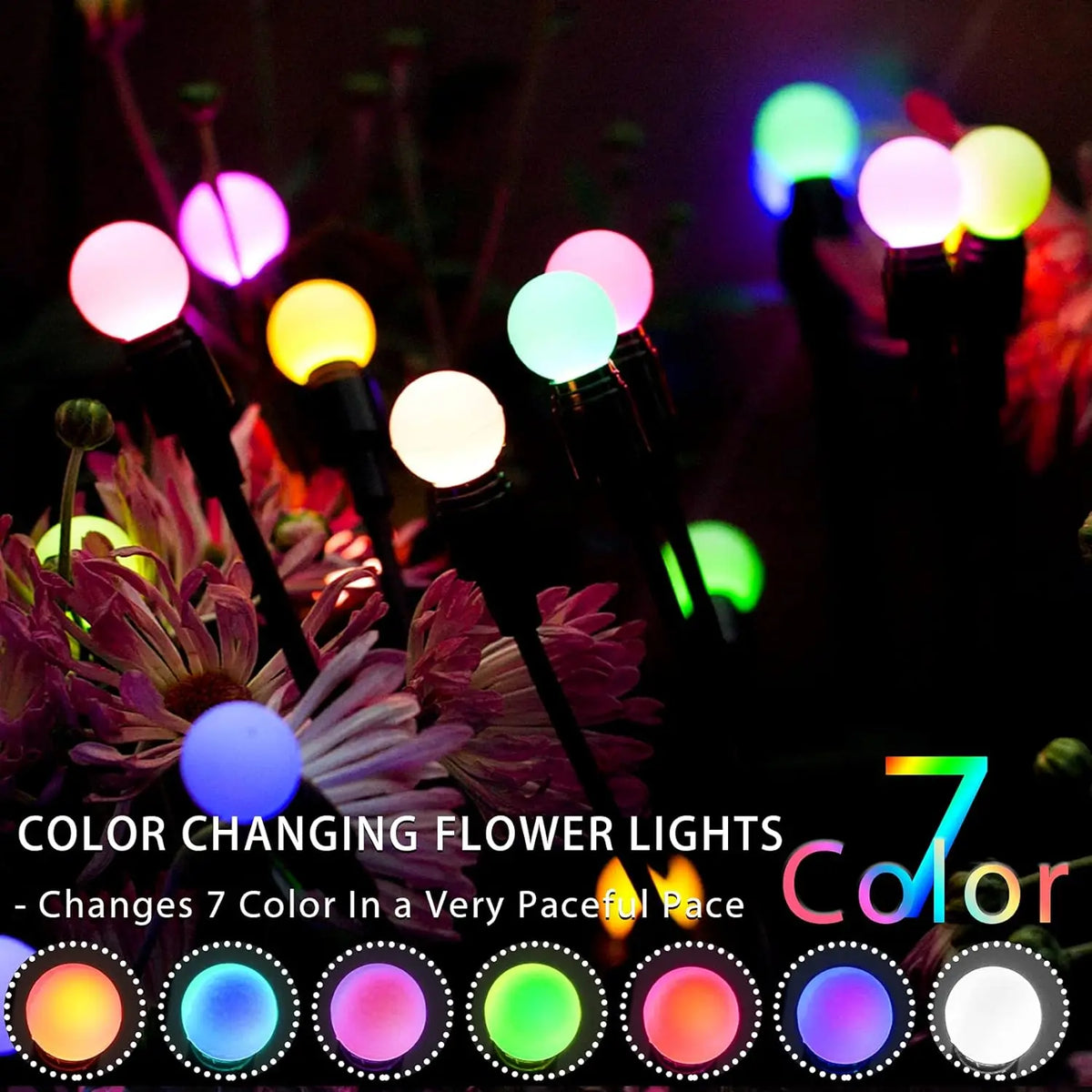 Solar Firefly Garden String Lights – 10 LED IP65 Outdoor