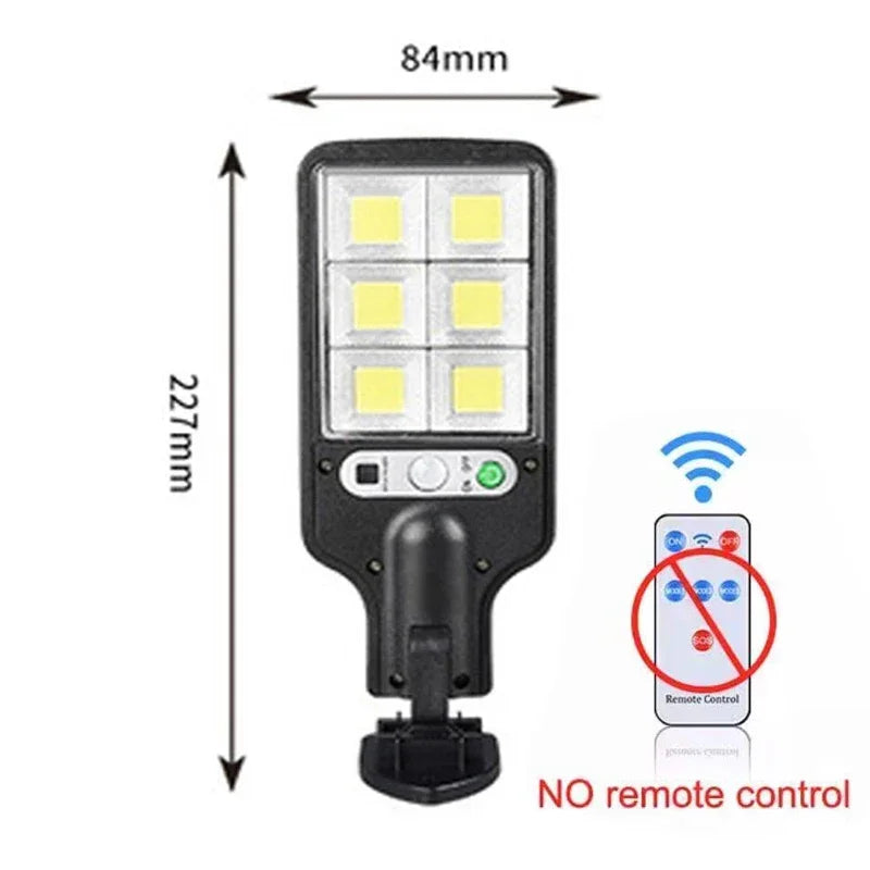 72COB No RC Emitting Color Solar Motion Sensor Street Light 3 Modes IP65 Waterproof