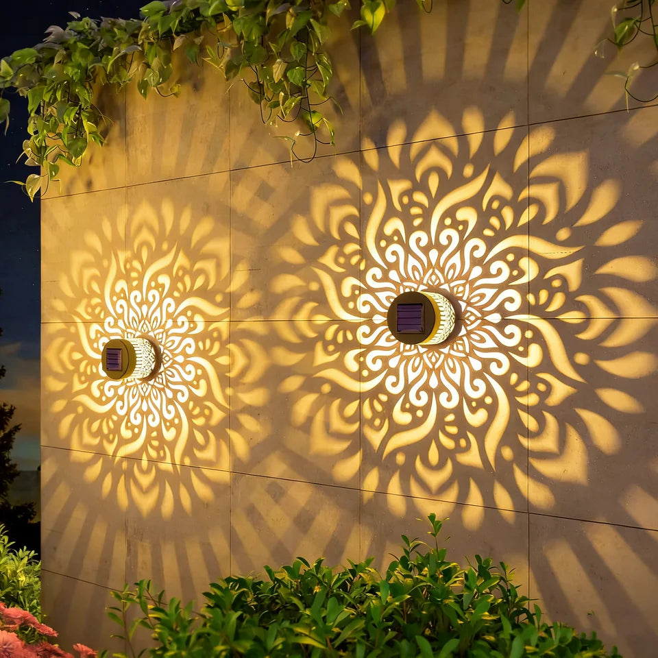 Solar Mandala Sunflower Wall Light Outdoor Garden Decor