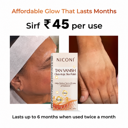 Instant Tan Removal Skin Polish | Kojic Acid & Glutathione 180g (₹45 per use)